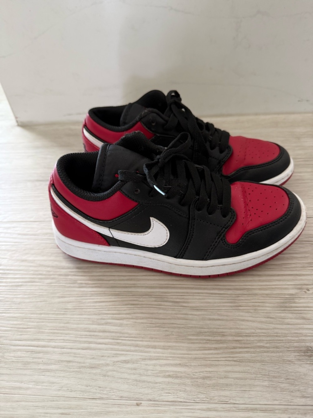 Jordan Low-Top Sneakers in Black, Red, White